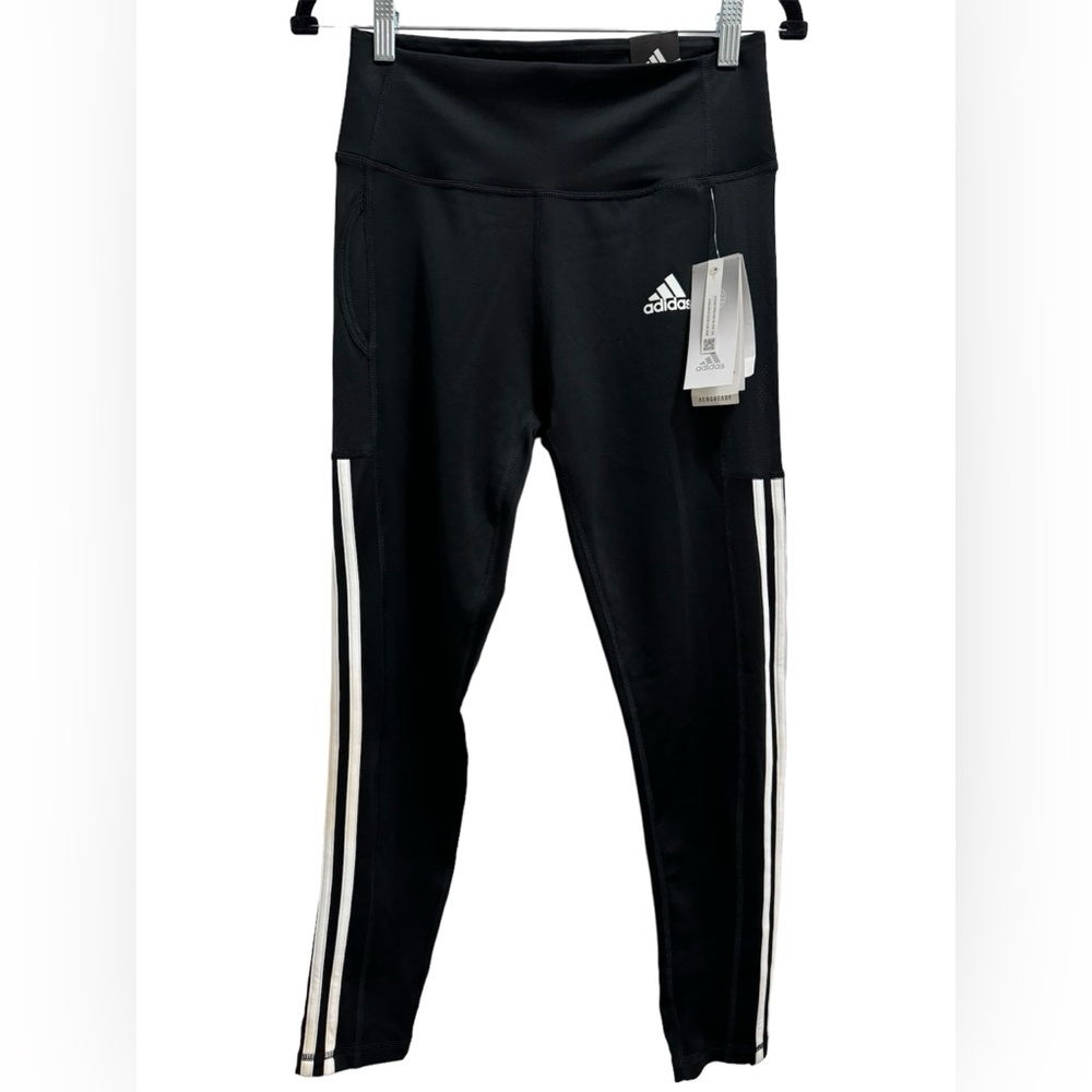 Adidas Aeroready Black Tight Fit Leggings NWT Size Medium High Rise 7/8 Style